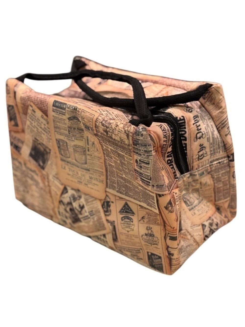 Vintage Newspaper Print Insulated Cooler Bag Unisex